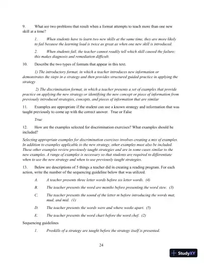 Solution Manual for Direct Instruction Reading, 3rd Edition - Page 24 preview image