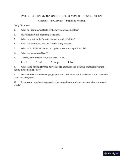 Solution Manual for Direct Instruction Reading, 3rd Edition - Page 29 preview image