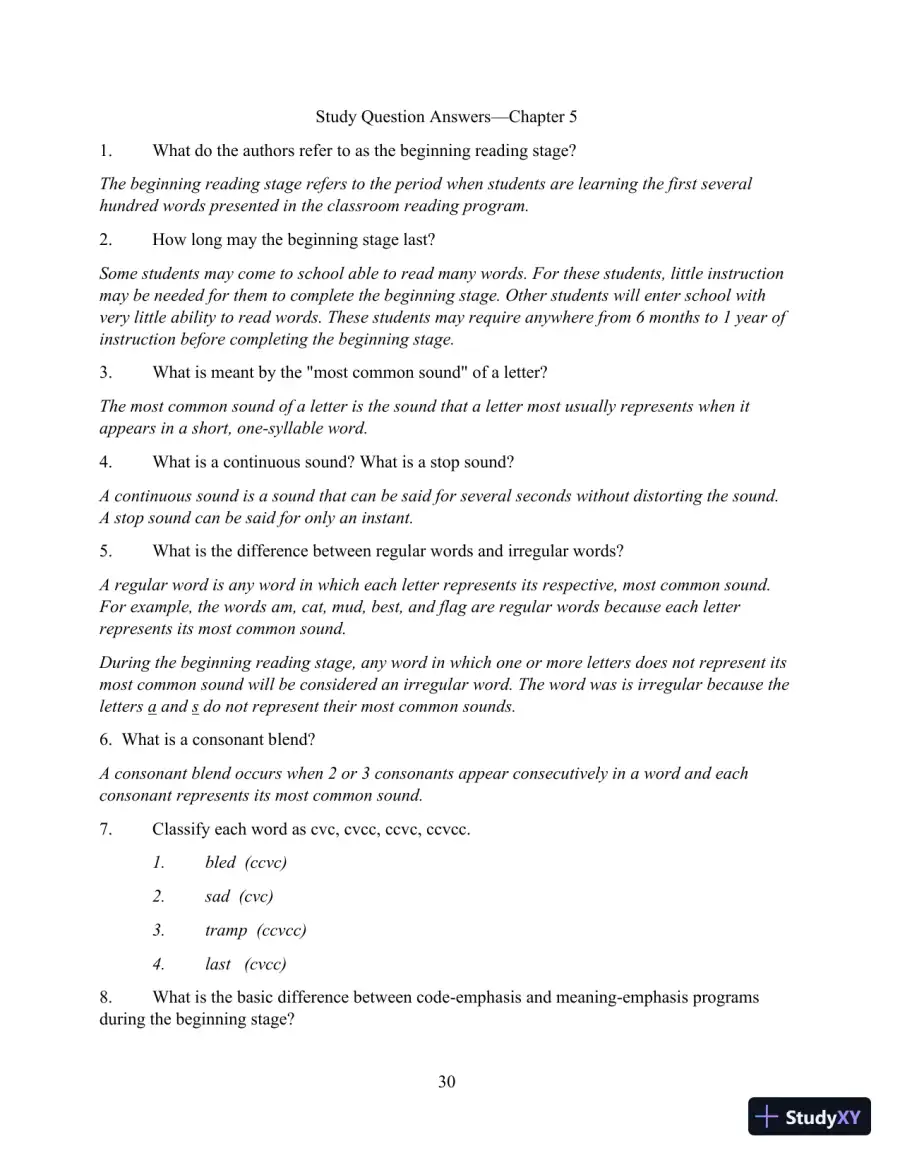 Solution Manual for Direct Instruction Reading, 3rd Edition, page 30