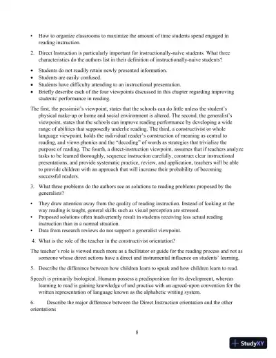 Solution Manual for Direct Instruction Reading, 3rd Edition - Page 8 preview image