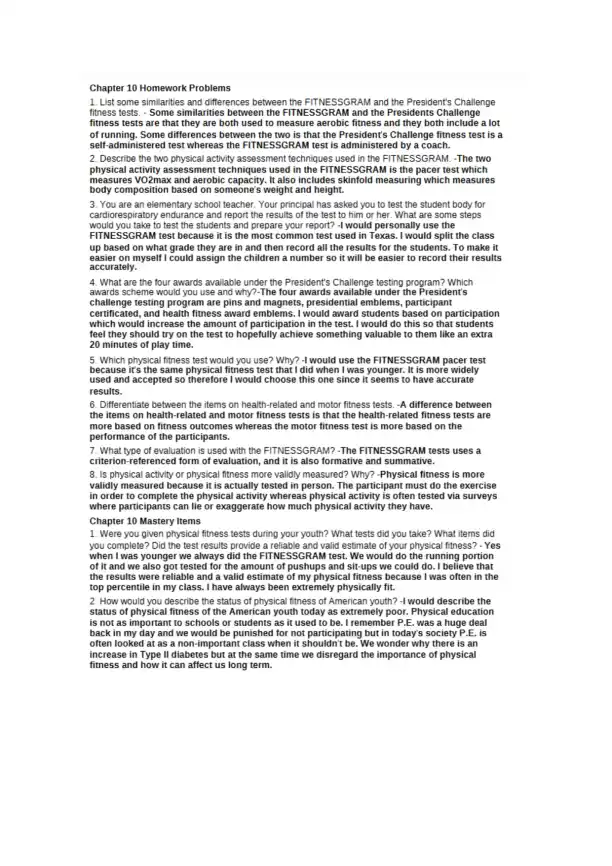 Comparing FITNESSGRAM and President's Challenge Fi - Page 1 preview image