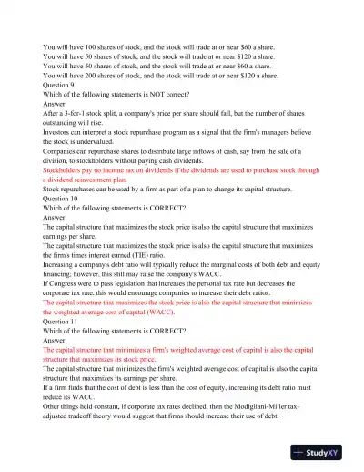 FIN 534 Final Exam PART 2 - Page 4 preview image