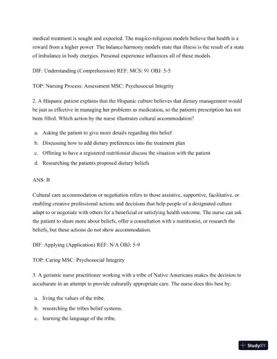 Test Bank for Nursing for Wellness in Older Adults, 9th Edition (Chapters 1-29) - Page 15 preview image