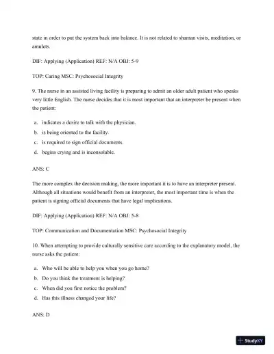 Test Bank for Nursing for Wellness in Older Adults, 9th Edition (Chapters 1-29) - Page 19 preview image