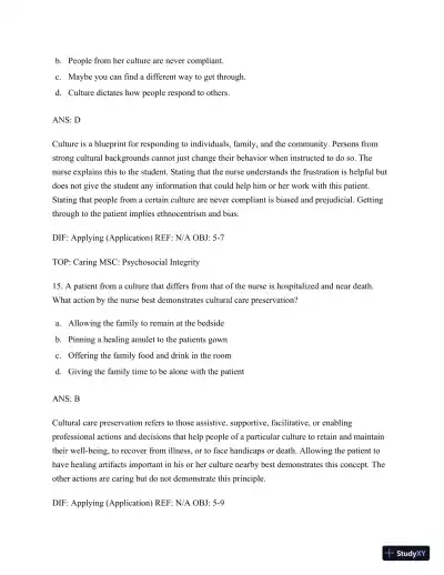 Test Bank for Nursing for Wellness in Older Adults, 9th Edition (Chapters 1-29) - Page 22 preview image