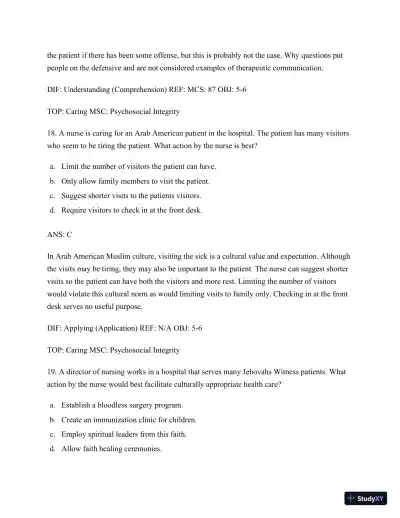 Test Bank for Nursing for Wellness in Older Adults, 9th Edition (Chapters 1-29) - Page 24 preview image