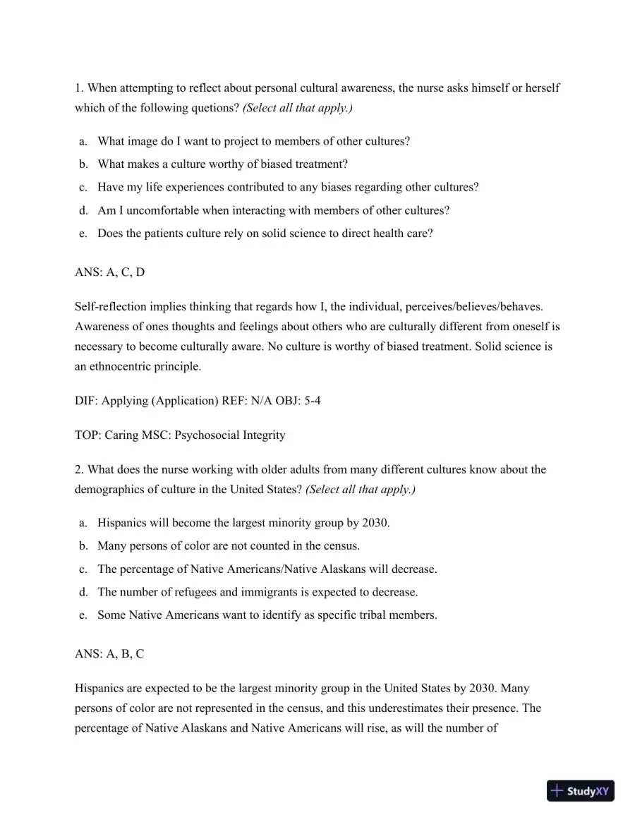 Test Bank for Nursing for Wellness in Older Adults, 9th Edition (Chapters 1-29), page 26