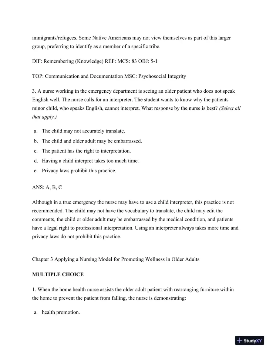 Test Bank for Nursing for Wellness in Older Adults, 9th Edition (Chapters 1-29), page 27