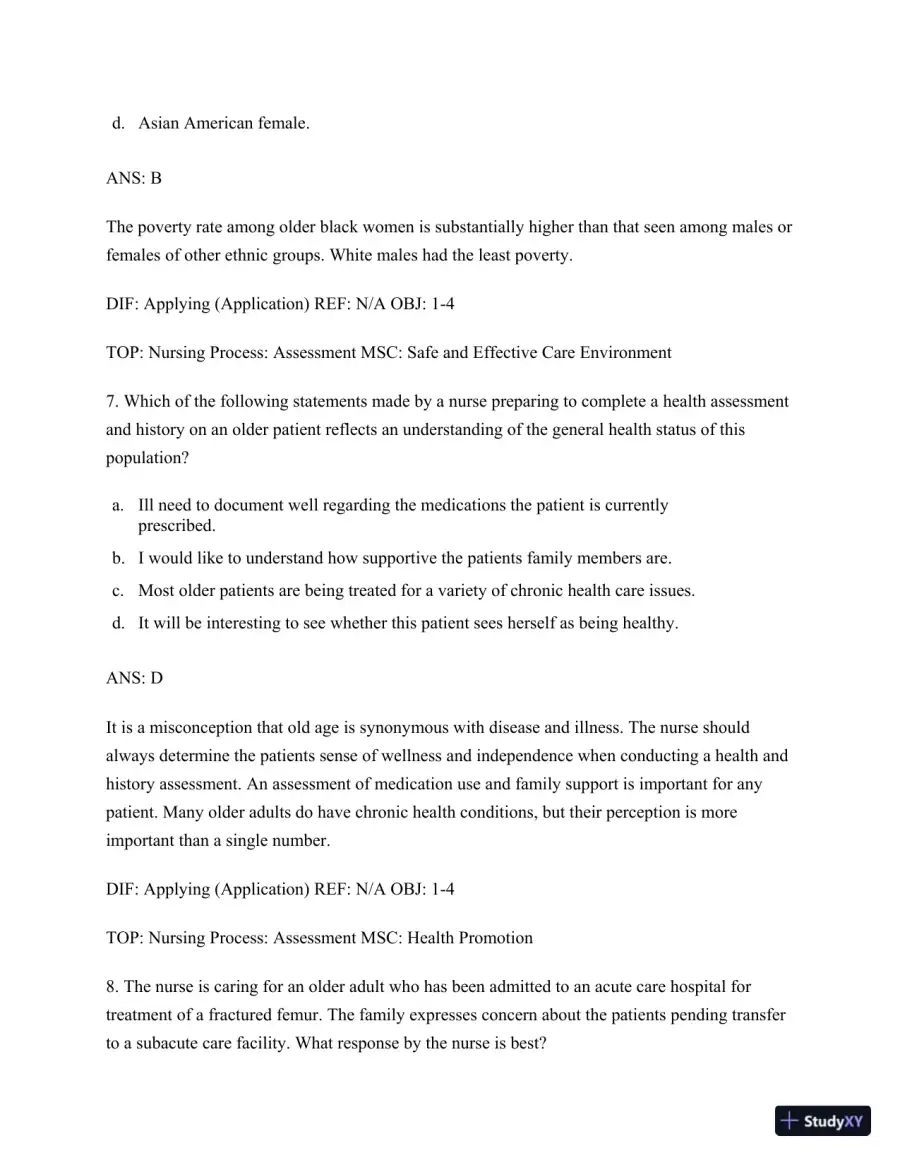 Test Bank for Nursing for Wellness in Older Adults, 9th Edition (Chapters 1-29), page 5