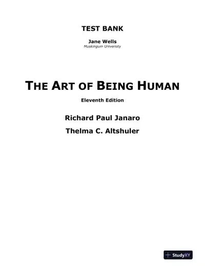 The Art of Being Human 11th Edition Test Bank - Page 1 preview image