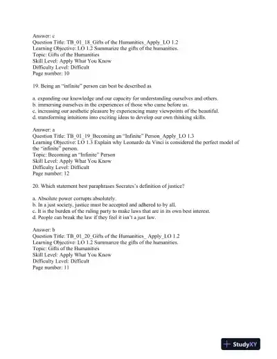 The Art of Being Human 11th Edition Test Bank - Page 9 preview image