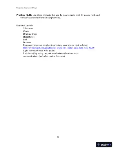 Solution Manual for An Introduction to Mechanical Engineering, 3rd Edition - Page 15 preview image