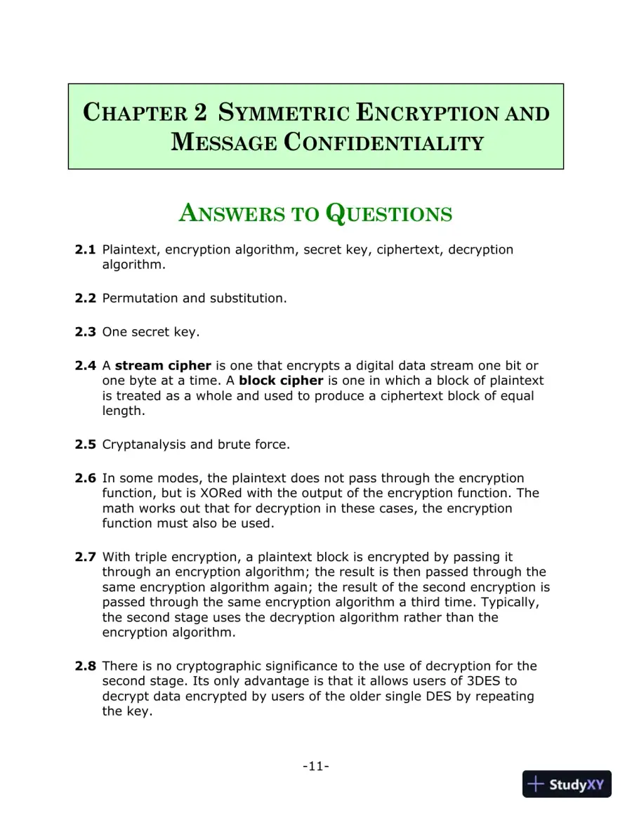 Solution Manual for Network Security Essentials: Applications and Standards, 6th Edition, page 10
