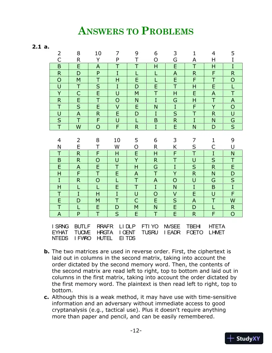 Solution Manual for Network Security Essentials: Applications and Standards, 6th Edition, page 11