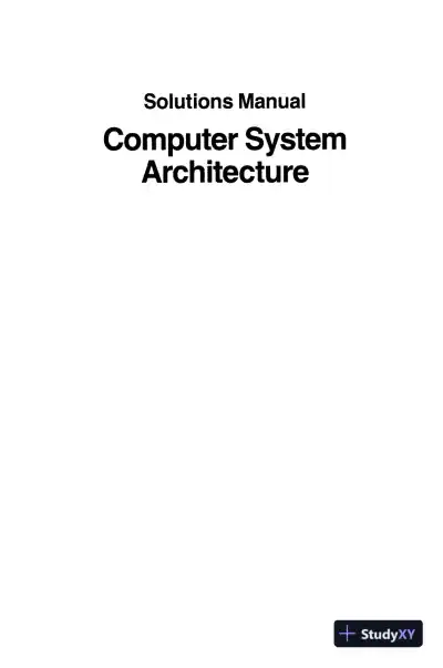 Solution Manual For Computer System Architecture, 3rd Edition - Page 1 preview image