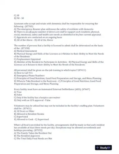 2023 RCFE Gerontology Practice Exam With Answers (102 Solved Questions) - Page 5 preview image