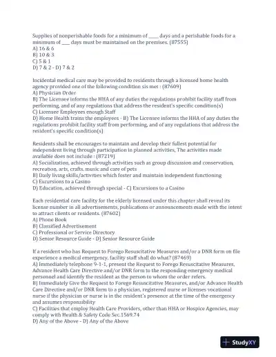 2023 RCFE Gerontology Practice Exam With Answers (102 Solved Questions) - Page 8 preview image