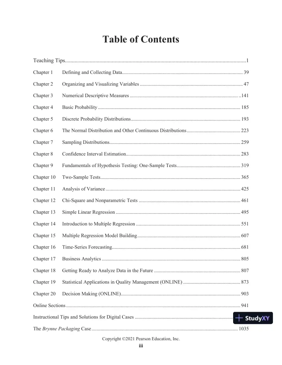Solution Manual for Statistics for Managers Using Microsoft Excel, 9th Edition, page 3