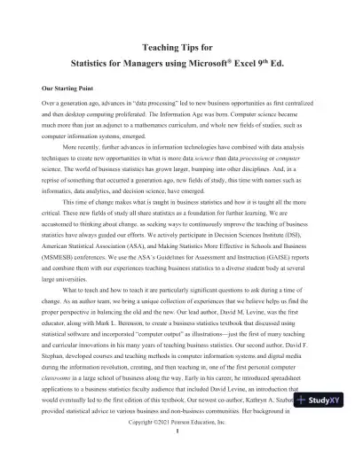Solution Manual for Statistics for Managers Using Microsoft Excel, 9th Edition - Page 7 preview image