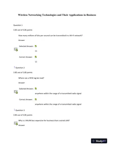 Wireless Networking Technologies and Their Applications in Business - Page 1 preview image