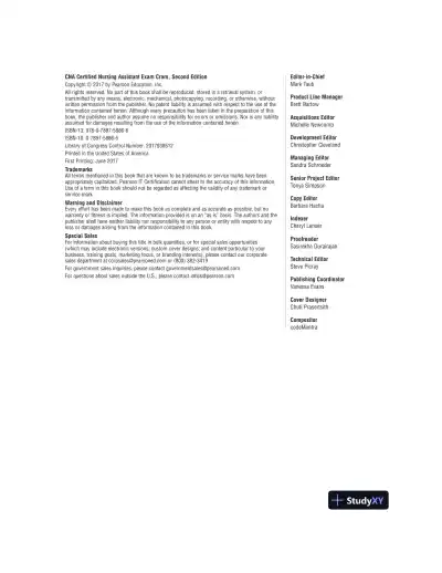 CNA certified nursing assistant exam cram Edition: 2nd edition. (2017) - Page 4 preview image