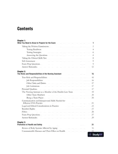 CNA certified nursing assistant exam cram Edition: 2nd edition. (2017) - Page 6 preview image