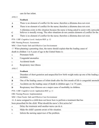 Test Bank For Maternal-Child Nursing, 4th Edition - Page 10 preview image