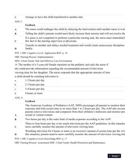 Test Bank For Maternal-Child Nursing, 4th Edition - Page 11 preview image