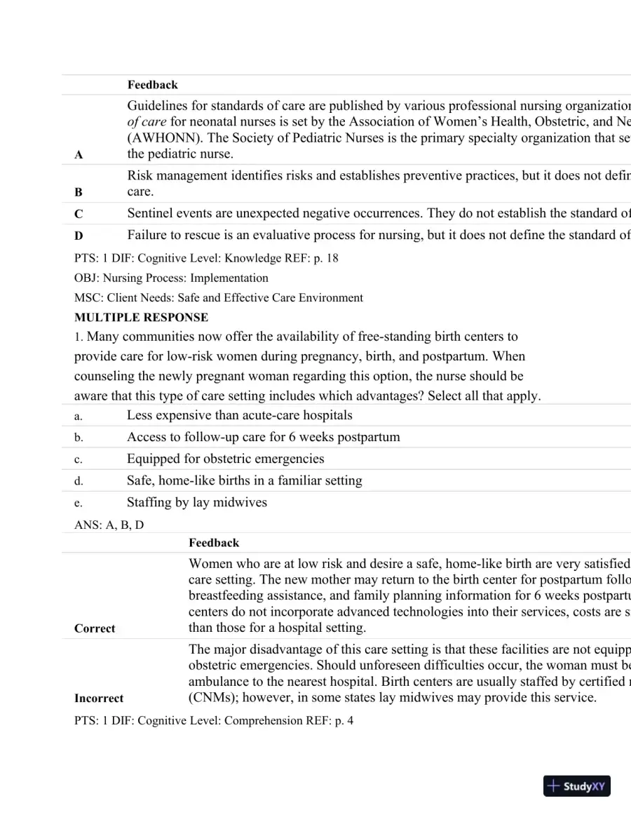 Test Bank For Maternal-Child Nursing, 4th Edition, page 14