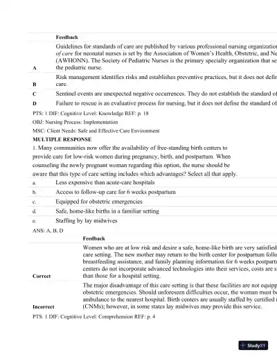 Test Bank For Maternal-Child Nursing, 4th Edition - Page 14 preview image