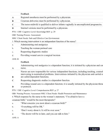 Test Bank For Maternal-Child Nursing, 4th Edition - Page 17 preview image