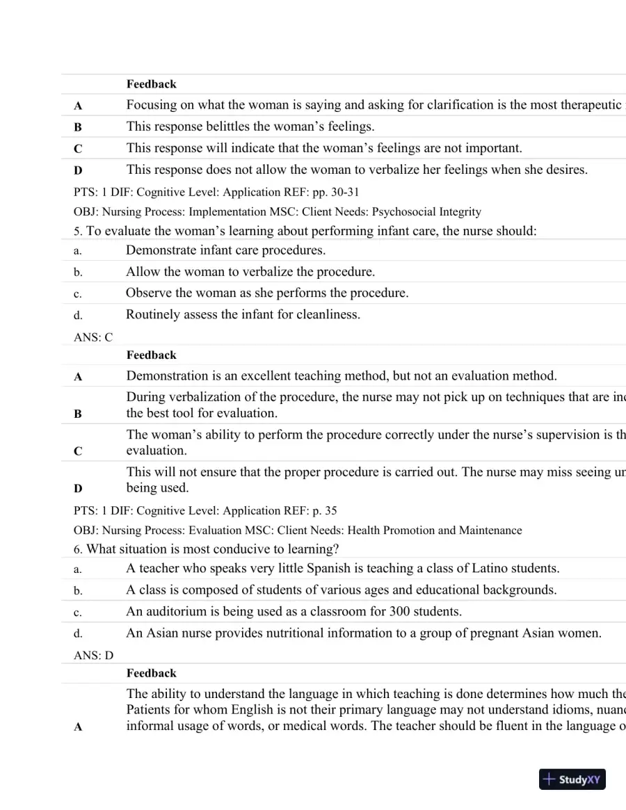 Test Bank For Maternal-Child Nursing, 4th Edition, page 18