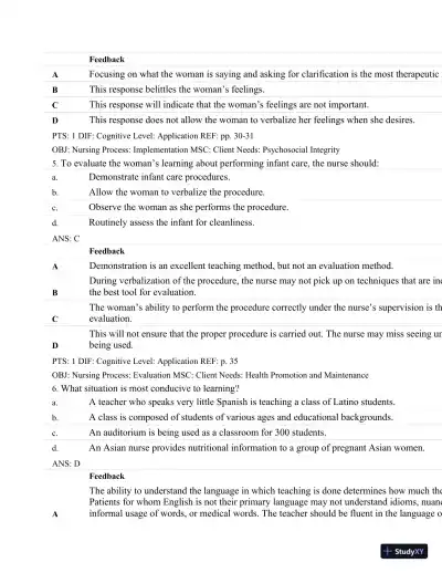 Test Bank For Maternal-Child Nursing, 4th Edition - Page 18 preview image