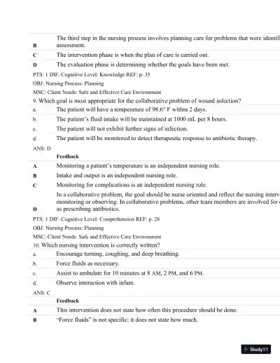 Test Bank For Maternal-Child Nursing, 4th Edition - Page 20 preview image