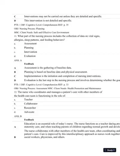 Test Bank For Maternal-Child Nursing, 4th Edition - Page 21 preview image