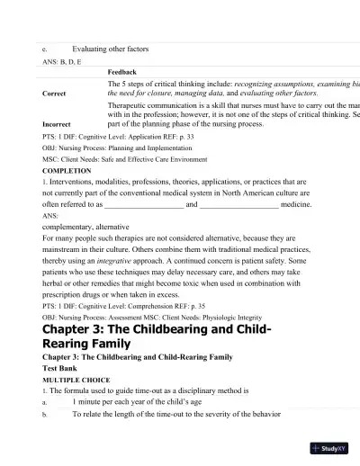 Test Bank For Maternal-Child Nursing, 4th Edition - Page 24 preview image