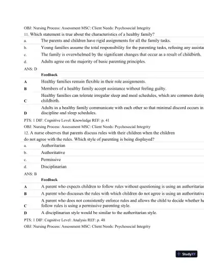 Test Bank For Maternal-Child Nursing, 4th Edition - Page 30 preview image