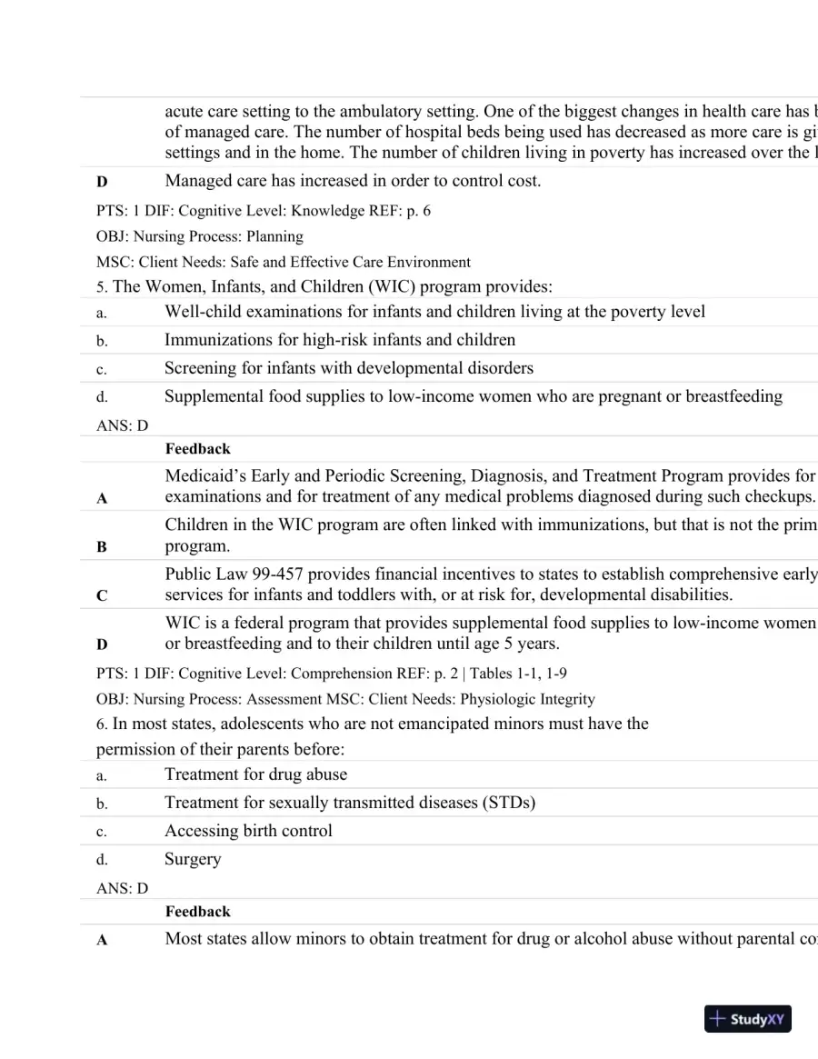 Test Bank For Maternal-Child Nursing, 4th Edition, page 4