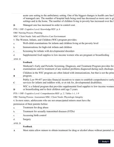 Test Bank For Maternal-Child Nursing, 4th Edition - Page 4 preview image