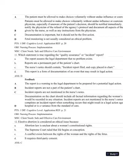 Test Bank For Maternal-Child Nursing, 4th Edition - Page 7 preview image