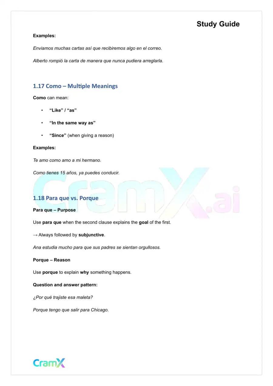 Spanish II - Passive Voice Conjunctions Sentence Variations, page 6