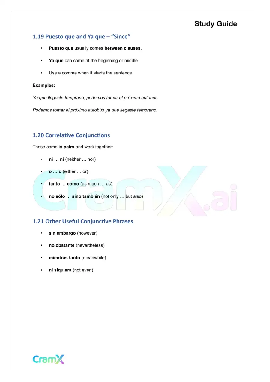 Spanish II - Passive Voice Conjunctions Sentence Variations, page 7
