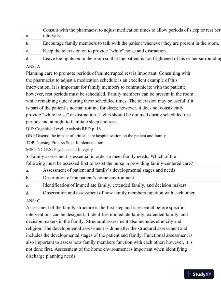 Test Bank For Introduction To Critical Care Nursing, 6th Edition, page 17