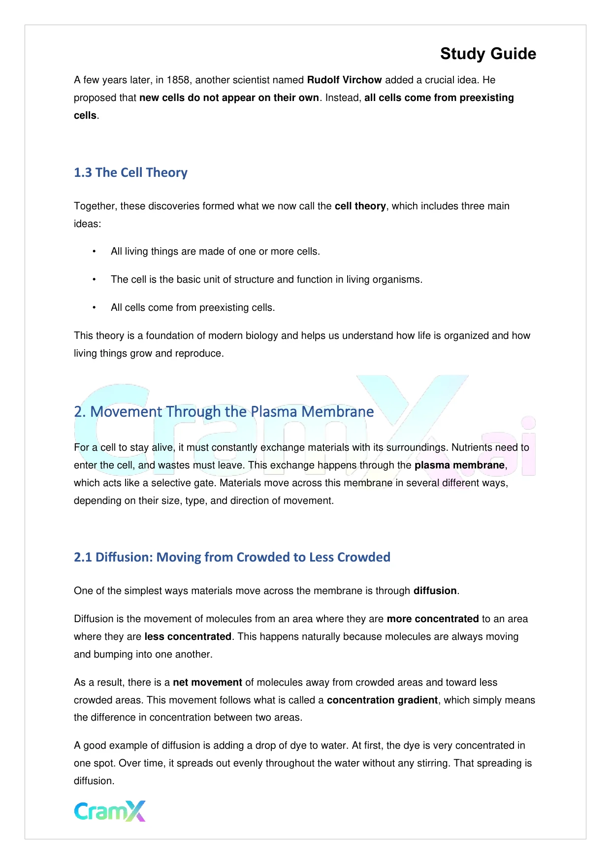Biology - The Biology of Cells - Page 2 preview image