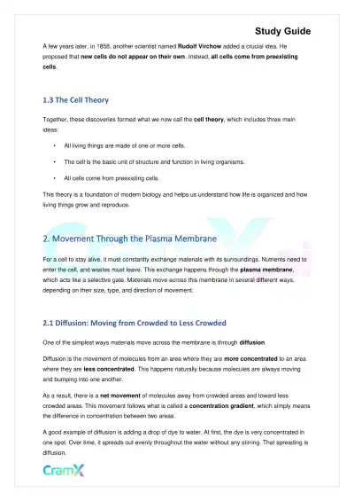 Biology - The Biology of Cells - Page 2 preview image