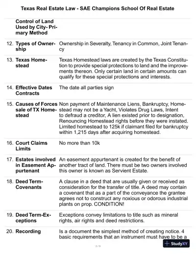Texas Real Estate Law - SAE Champions School Of Real Estate Practice Exam with Answers (81 Solved Questions) - Page 3 preview image