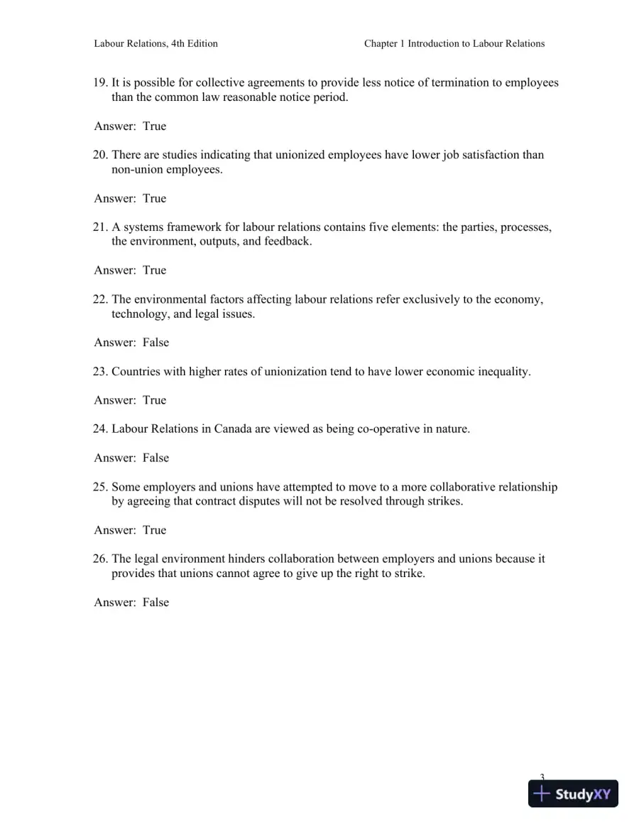 Labour Relations 4th Edition Test Bank, page 4