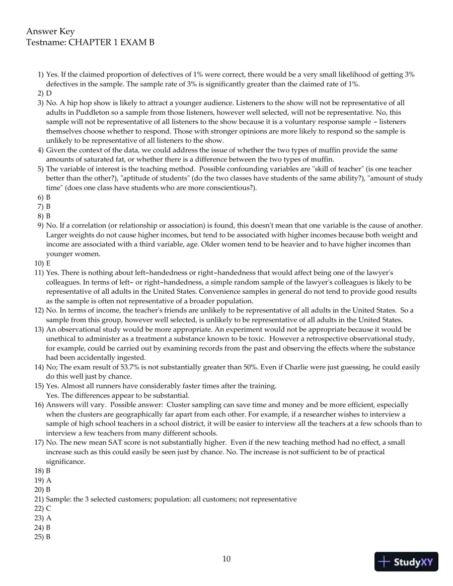 Test Bank For Elementary Statistics, 12th Edition, page 11
