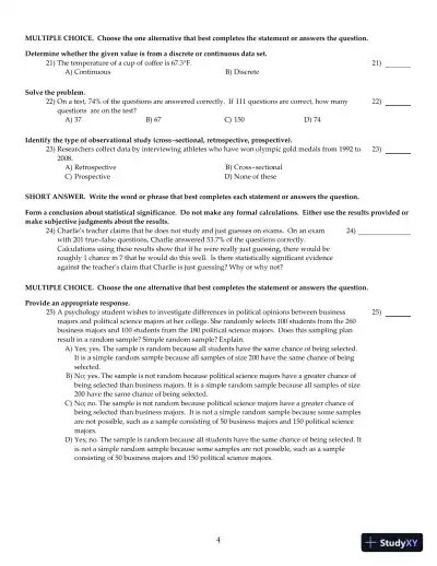 Test Bank For Elementary Statistics, 12th Edition - Page 5 preview image