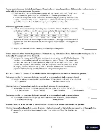 Test Bank For Elementary Statistics, 12th Edition - Page 9 preview image